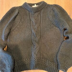 Sezane PULL SERENA khaki Cable Knit Sweater